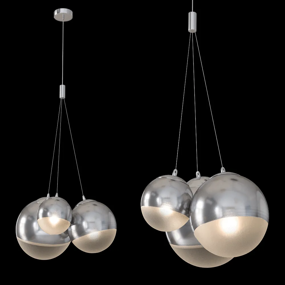 CRYSTAL LUX – Pendant lamp Elche SP3 chrome 3ds Max
