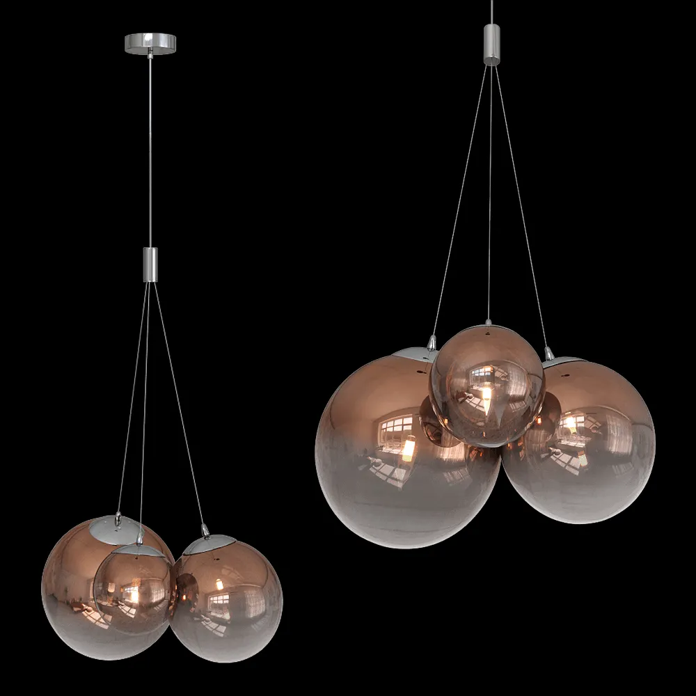 CRYSTAL LUX – Pendant lamp Elche SP3 Copper 3ds Max
