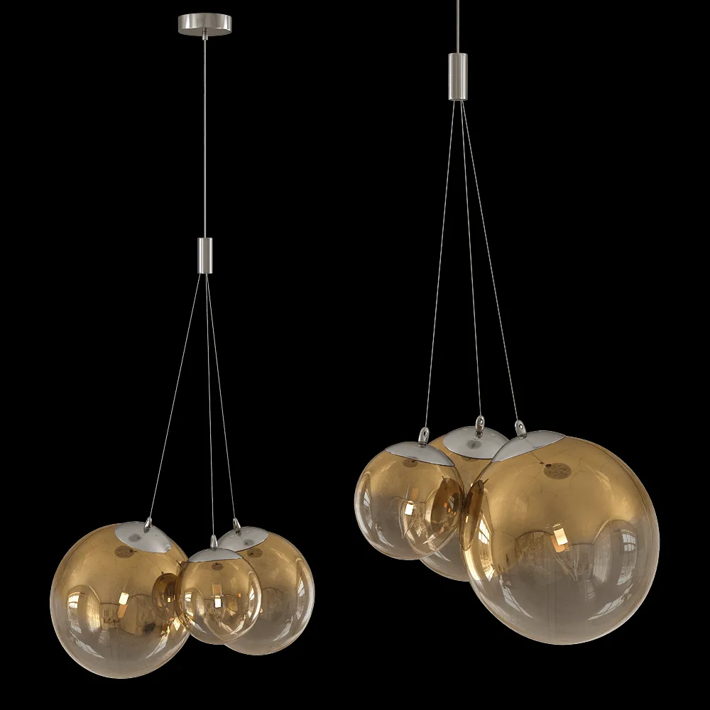 CRYSTAL LUX – Pendant lamp Elche SP3 Gold 3ds Max