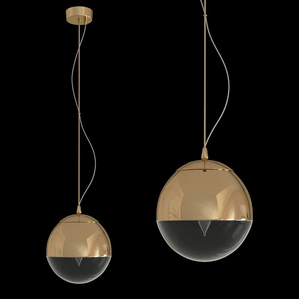 CRYSTAL LUX – Pendant lamp Helado SP1 D200 Gold 3ds Max