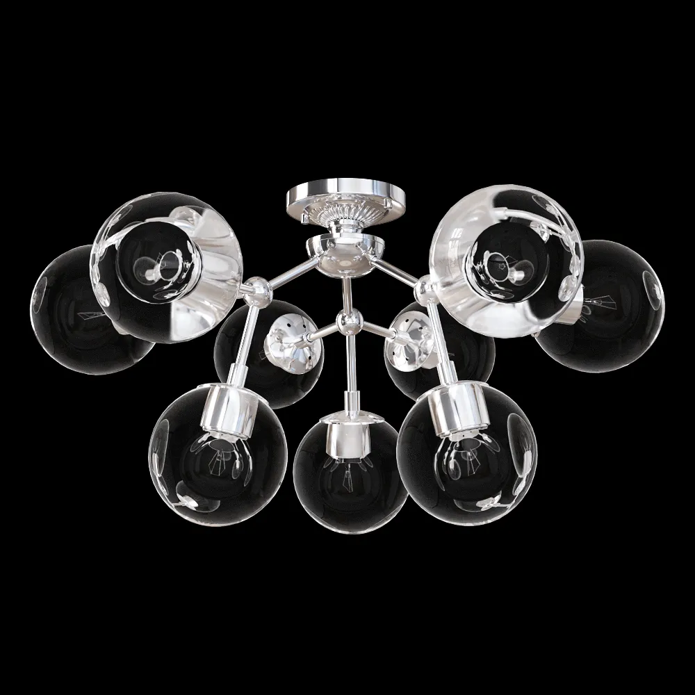 CRYSTAL LUX – Pendant lamp Medea PL9 chrome 3ds Max