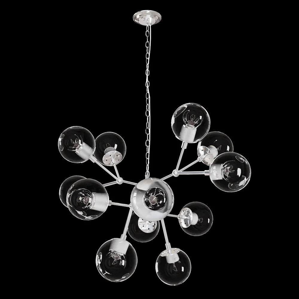 CRYSTAL LUX – Pendant lamp Medea SP12 chrome 3ds Max