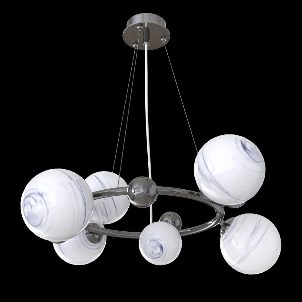 CRYSTAL LUX – Pendant lamp Salvadore SP6H black chromium 3ds Max