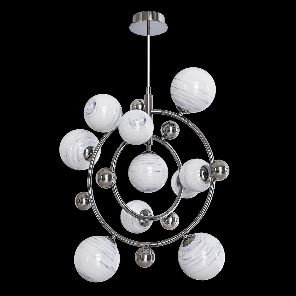 CRYSTAL LUX – Pendant lamp Salvadore SP8V black chromium 3ds Max
