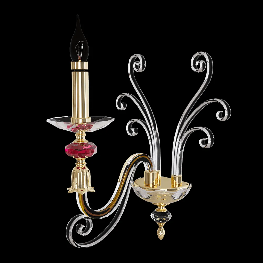 CRYSTAL LUX – Wall lamp Catarina AP1 Gold -Transparent-Cognac 3ds Max