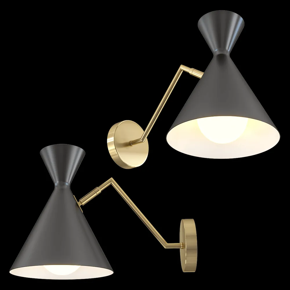 CRYSTAL LUX – Wall lamp Joven AP1 Gold/Black 3ds Max