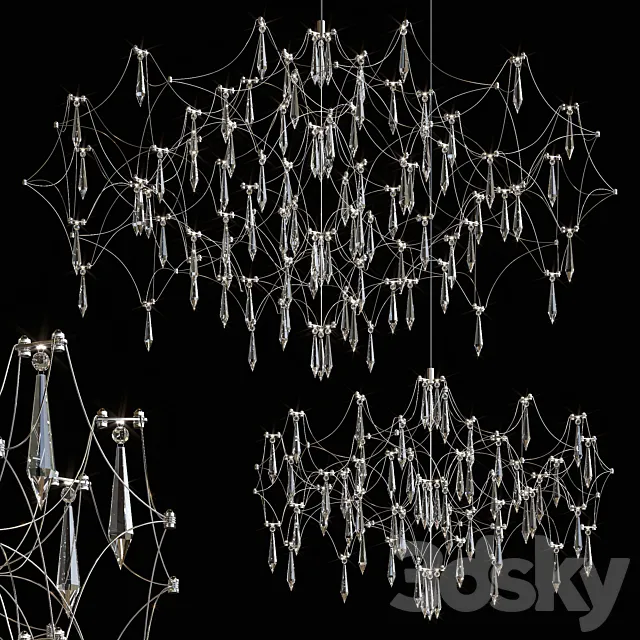 Crystal modern chandelier for living room 3ds Max