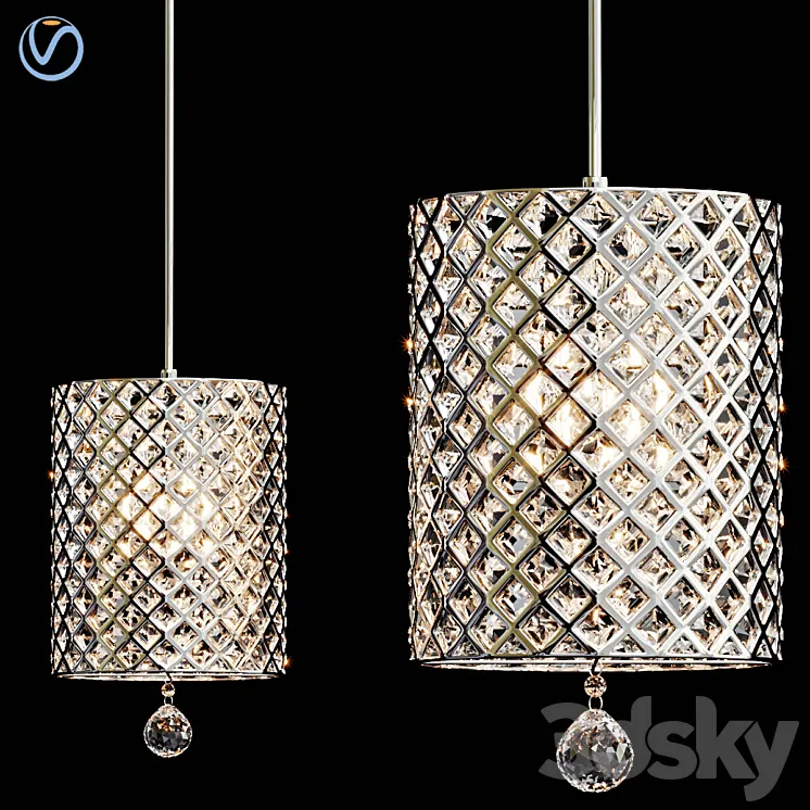 Crystal pendant lights 3DS Max