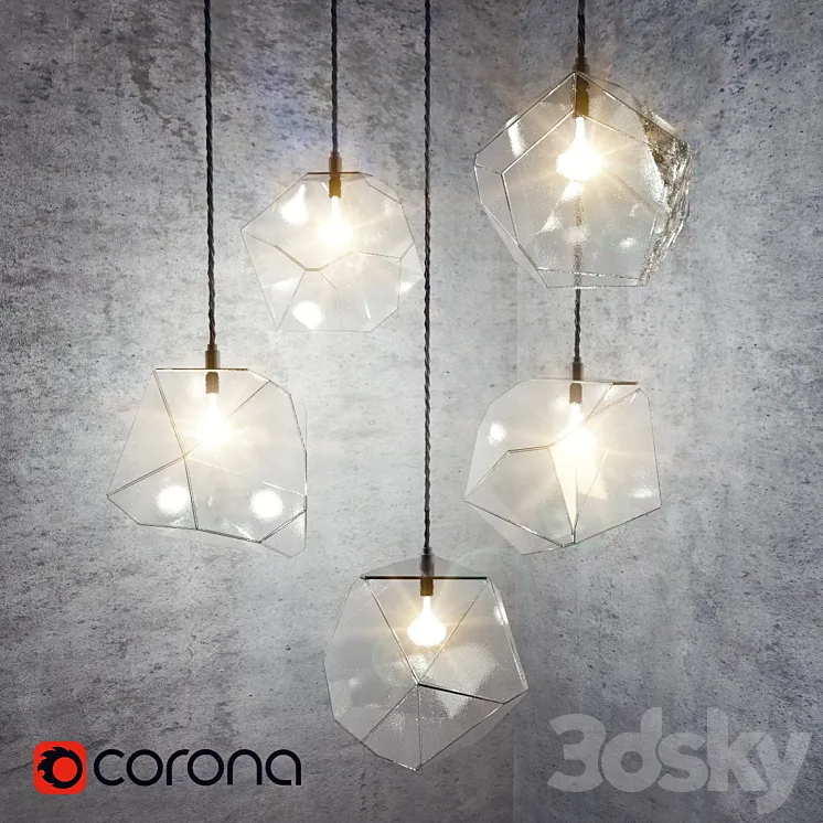 Crystal Pendant Lights 3DS Max