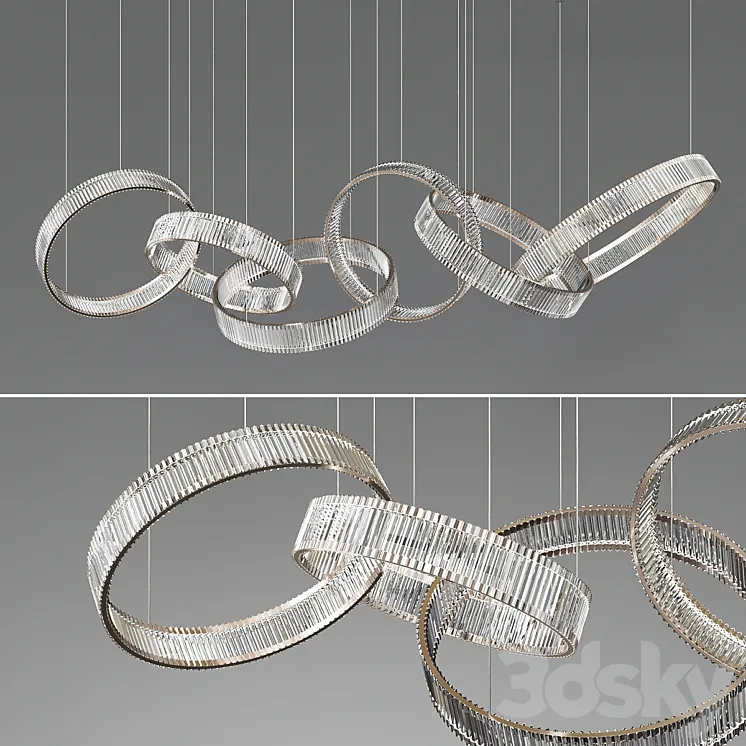 Crystal Ring Chandelier 3DS Max