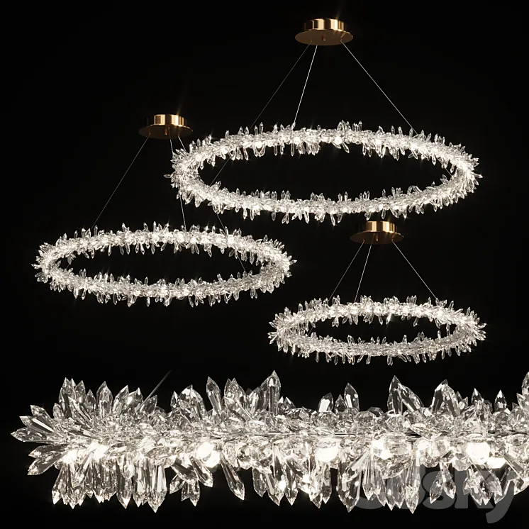 Crystal ring chandelier SIBYL 3DS Max