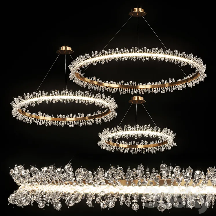 Crystal ring chandelier THERA 3DS Max
