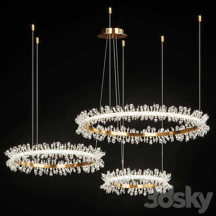 Crystal ring chandelier THERA Combination 3DS Max