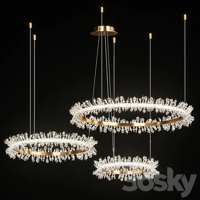 Crystal ring chandelier THERA Combination 3DSMax File