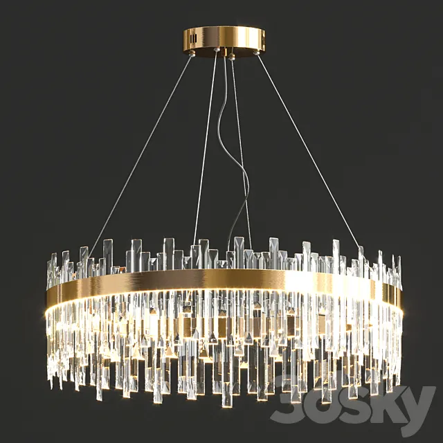 Crystal round chandelier 3ds Max