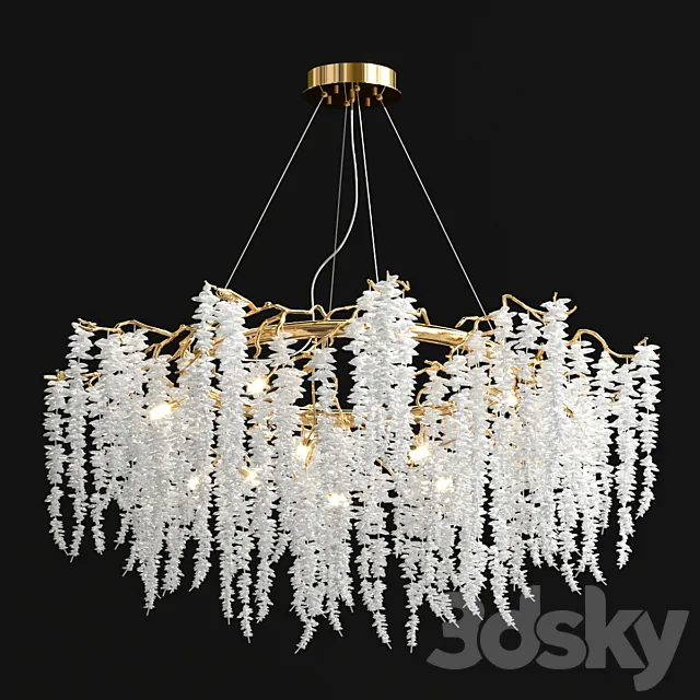 Crystal snowflake chandelier 3ds Max