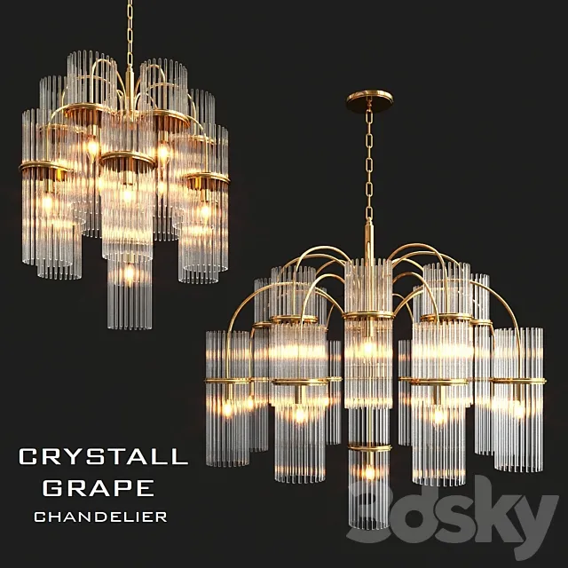 Crystall grape chandeliers 3ds Max