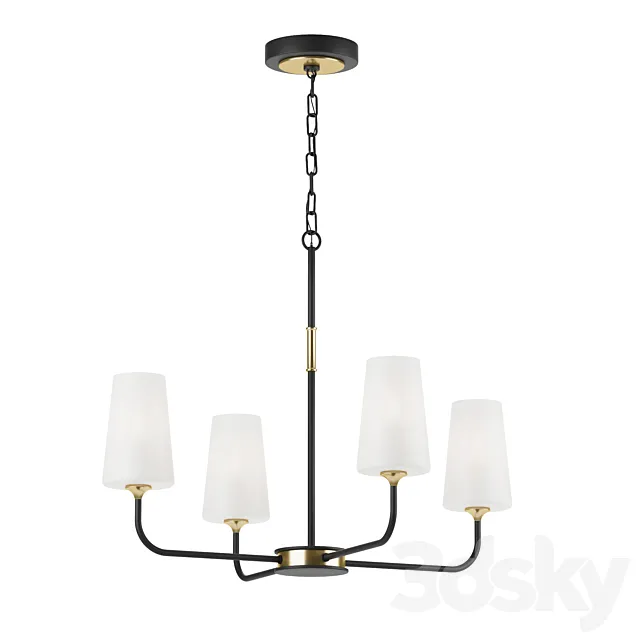 Crystorama Niles 4 lights black forged 3ds Max