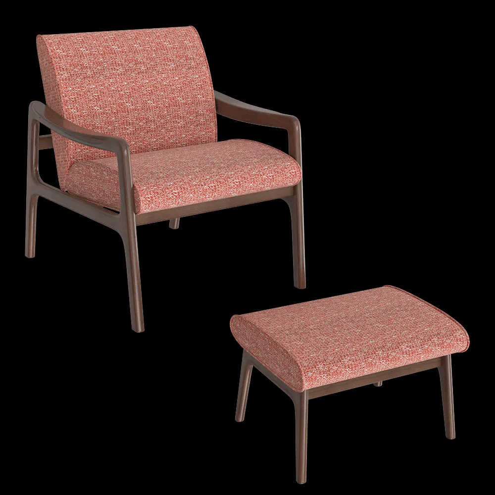 CTS salotti – Armchair and footstool Jack 3ds Max
