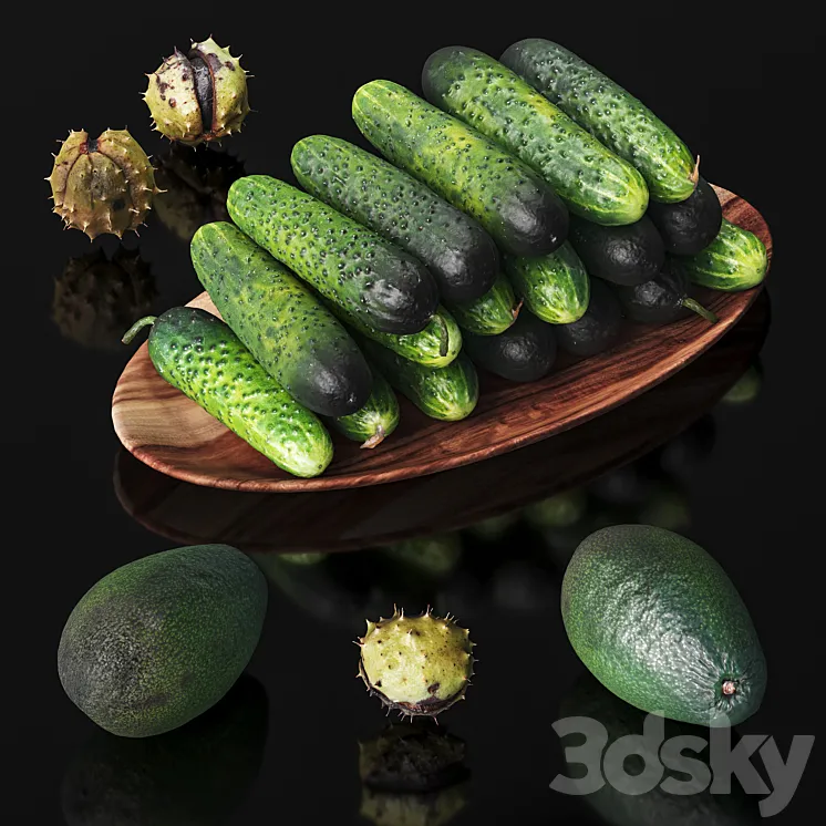 Cucumbers chestnuts and avocados 3DS Max