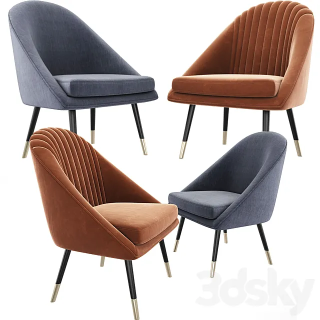 Cult Audrey Occasional Tub Lounge Chair Set 3DS Max Model