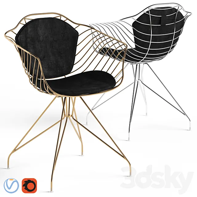 Cult Living Moda Wire Metal Chair 3ds Max