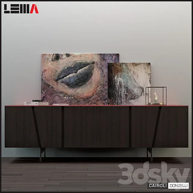 Cupboard for living room ‘Picture’ by Cairoli & Donzelli for Lema + Decor 3DS Max Model