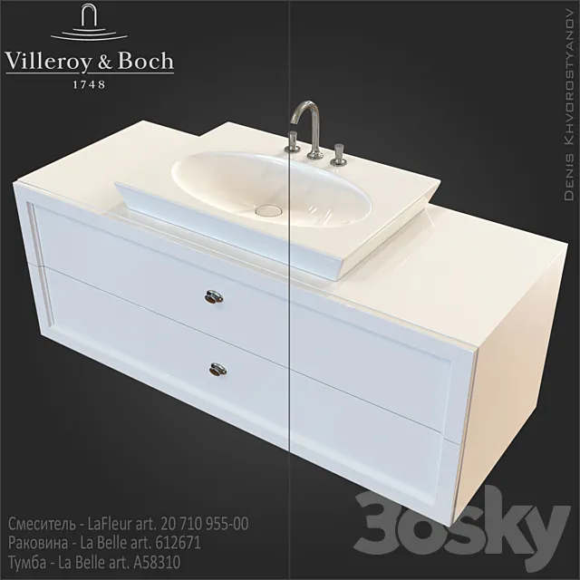 Cupboard under the sink Villeroy & boch – La Belle 3DSMax File