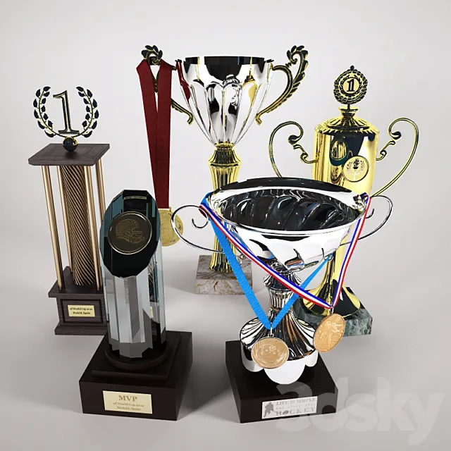 Cups and medals 3DSMax File