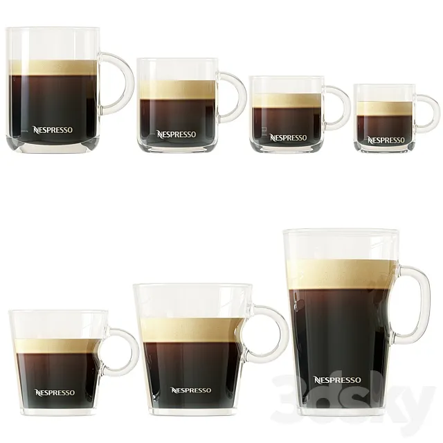 Cups with Nespresso coffee 3DSMax File