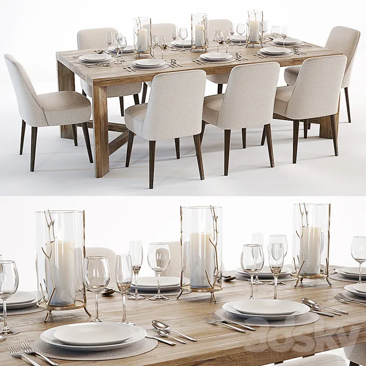 Curations Limited Gernoble & Torino table set 3DS Max