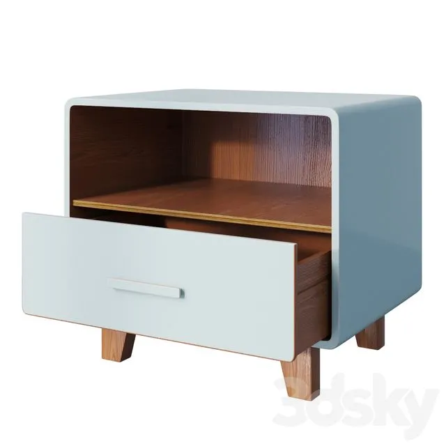 Curbstone Cosgrove 1 Drawer Nightstand Aqua 3dsMax Model