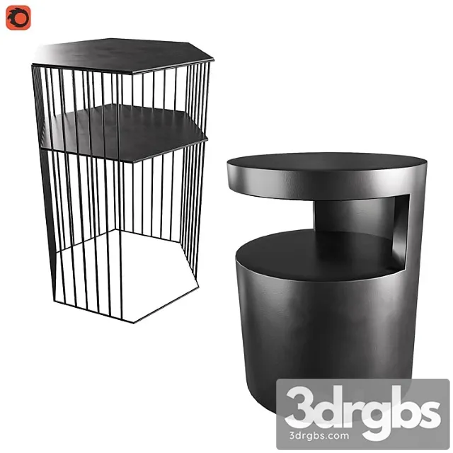 Curbstone metal topim, bedside table newark la redoute