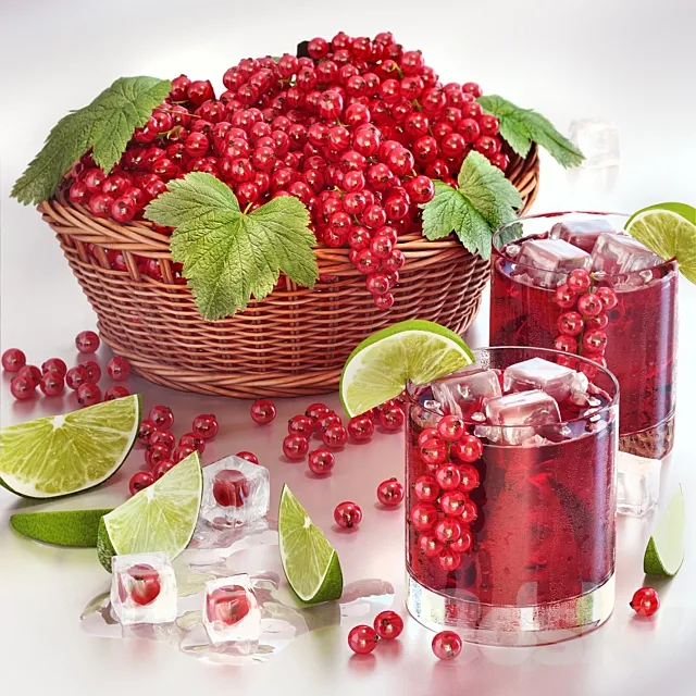 Currant juice with berries 3DSMax File