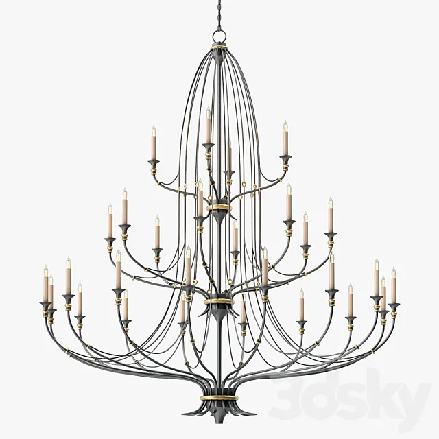 Currey and Company Folgate Chandelier 3ds Max