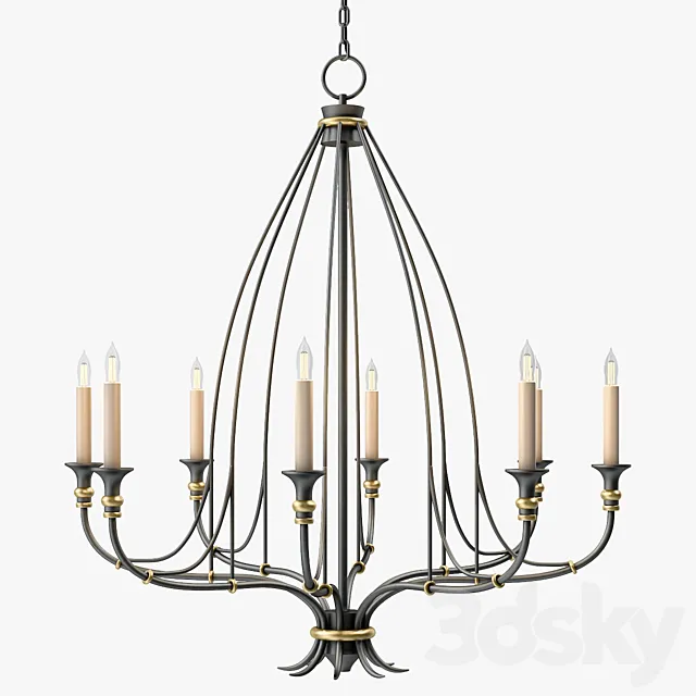 Currey and Company Folgate Chandelier Small 3DS Max Model