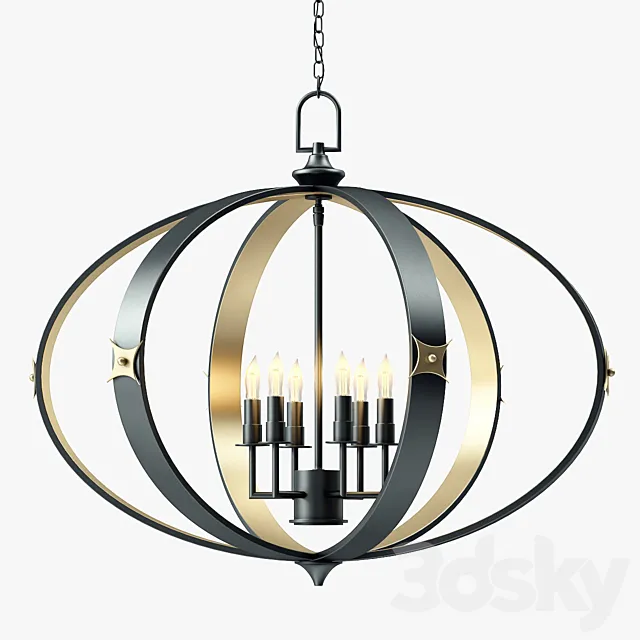 Currey and Company Huntsman Chandelier 3ds Max