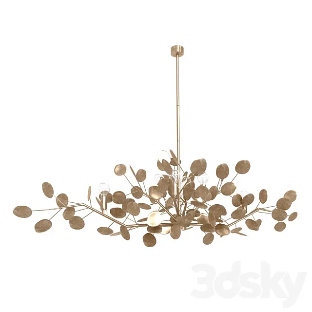 Currey and company Lunaria Oval Chandelier 3DS Max Model