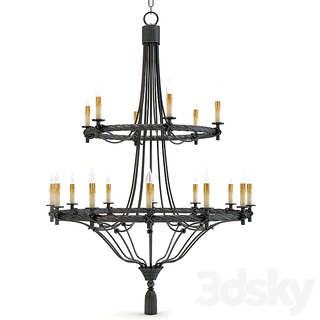 Currey and Company Priorwood Chandelier Lighting 3DSMax File