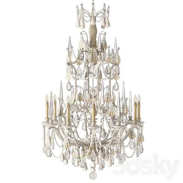 Currey Buttermere chandelier Large 3ds Max