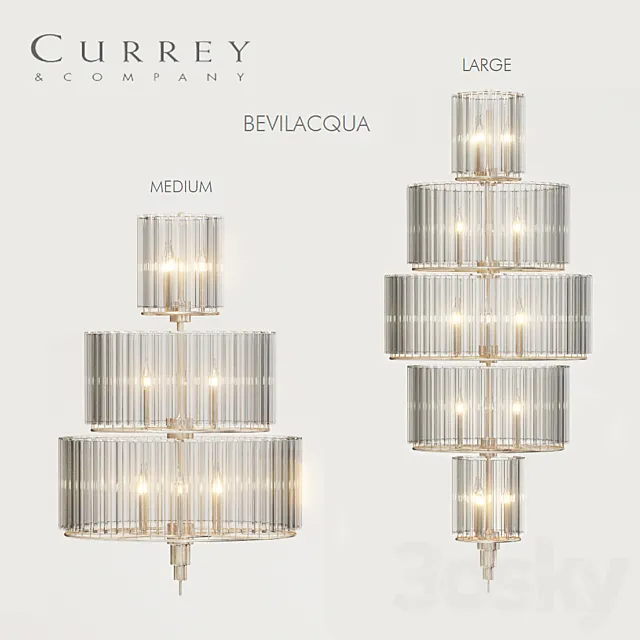 Currey & Compamy BEVILACQUA Medium and Large chandeliers 3DSMax File