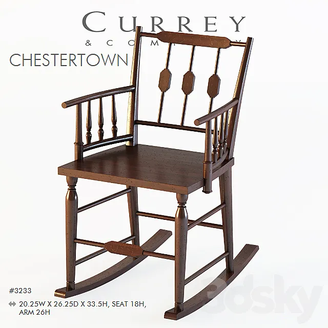 Currey & Company _ Chestertown Rocking Chair 3ds Max