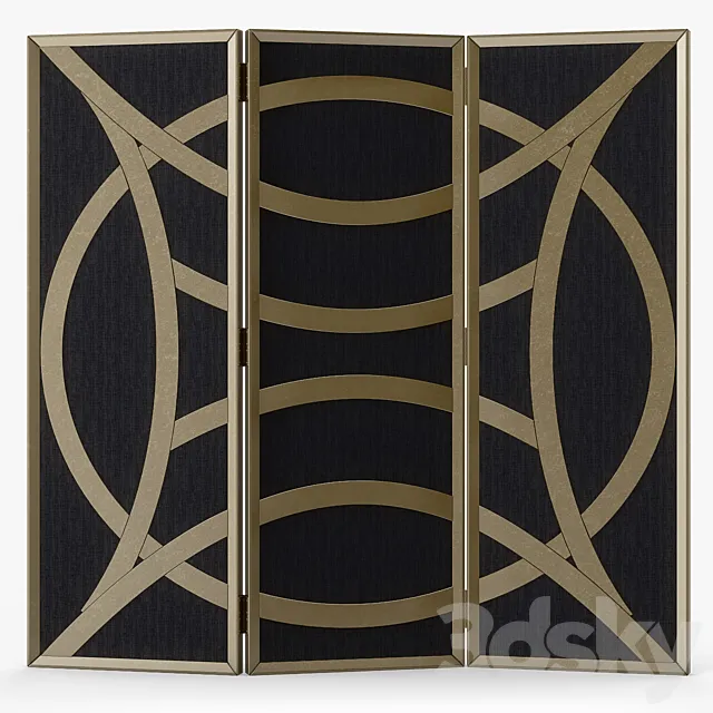 Currey & Company Clara Folding Screen 3DS Max Model