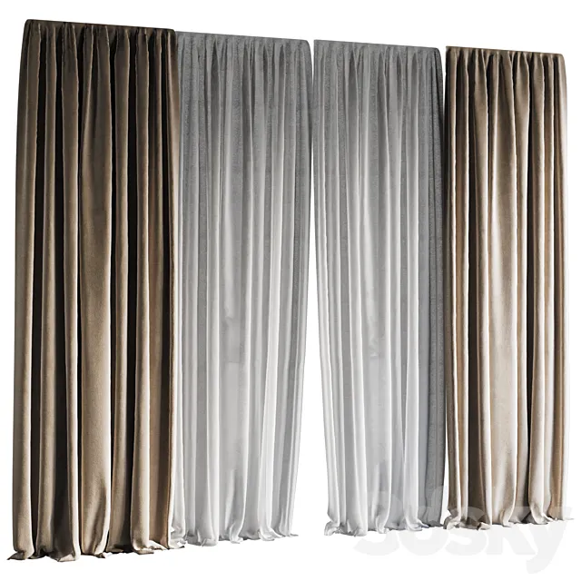 Curtain-001 3dsMax Model