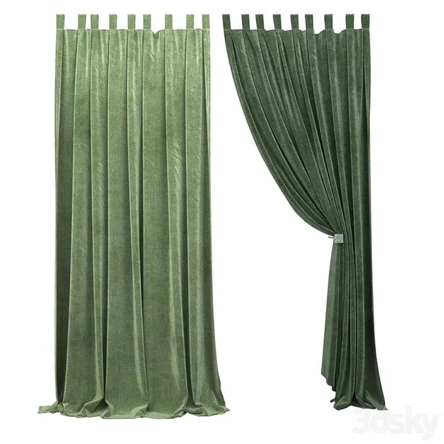 Curtain -047 (green fabric) 3dsMax Model