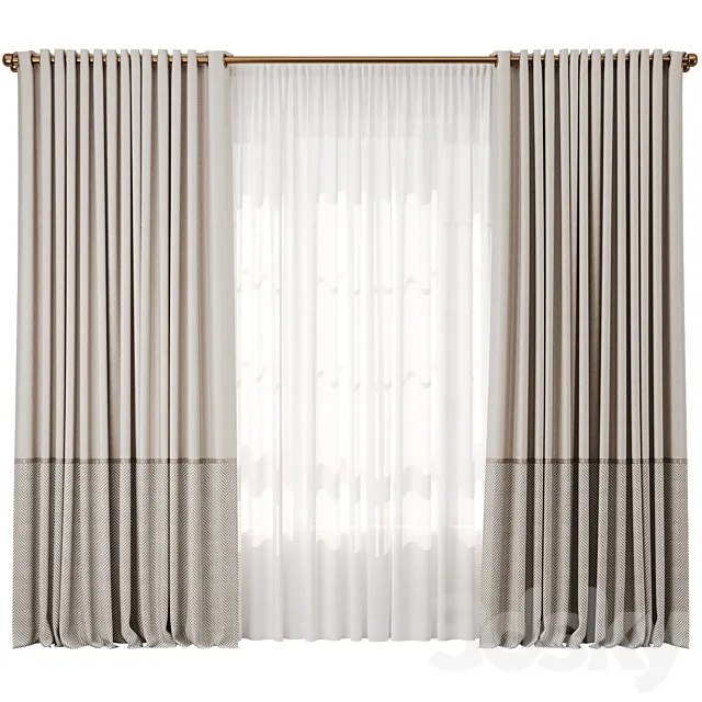 Curtain 22_curtains with eyelets 3DS Max Model