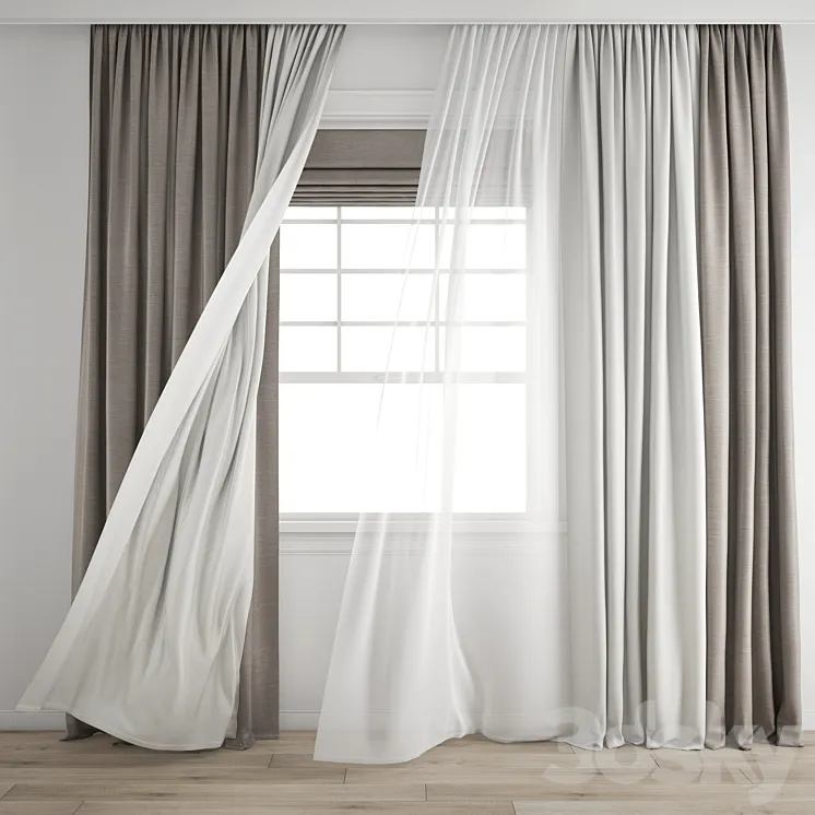 Curtain 432\/Wind blowing effect 12 3DS Max