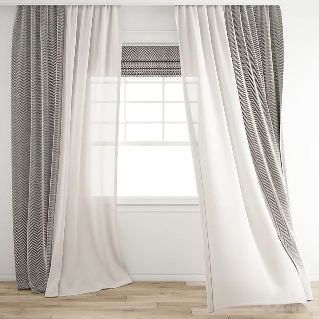 Curtain 573 Wind blowing effect 15 3dsMax Model