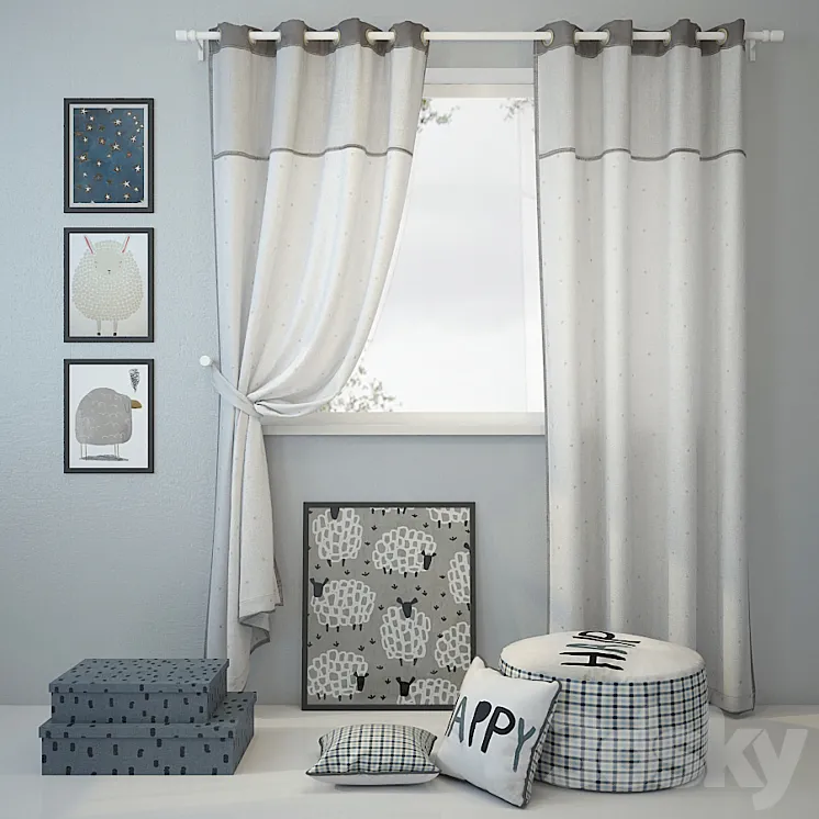 Curtain and decor 11 3DS Max