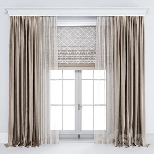 Curtain brown 3DS Max Model